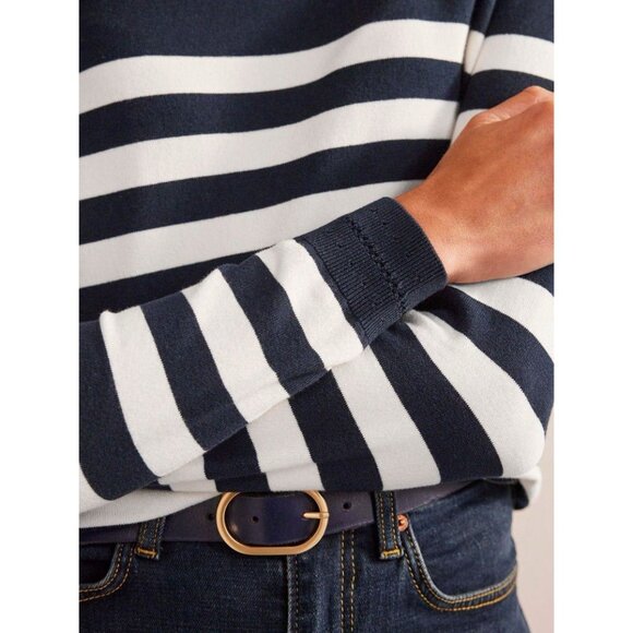 Boden Catriona Stripe Sweater Women’s XL Cotton Blend Navy Coastal Boat Sea - Picture 10 of 10